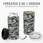 Camouflage Can Cooler 12oz - Travel Mug Cups - Stainless Steel Insulated for Men Dad Grandpa Boyfriend Buddy - Tumbler Cans Koozie, Gift for Christmas, Birthday, Father's Day