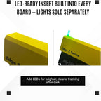 Edge 2 Planer Boards | Heavy-Duty 10" Aluminum & EVA Foam | Lightweight, Curved Front for Low Drag | Adjustable for Catfish, Striper & More | 2-Pack (Yellow, Medium)