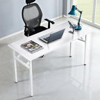 SogesGame Study Computer Desk 39.4 Inch Home Office Writing Small Desk, Modern Simple Style PC Table, Foldable Desk No Install Needed, White