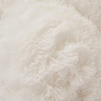 FOPPA Luxury Faux Fur Comforter Cover Set Ultra Soft Plush Bedding Sets 3 Pieces (1 Faux Fur Duvet Cover + 2 Faux Fur Pillow case) Zipper (White, Queen)