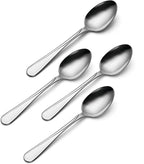 Oneida Flight Dinner Spoons Silverware Set for 4, Flatware | 18/0 stainless steel, mirror finish | dishwasher safe | great for soup or everyday dining, cutlery set