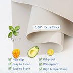 Food-Grade Silicone mat，2MM Extra Thick Silicone Mats for Kitchen Counter, 25.6" x17.7" Non-Slip Waterproof Large Countertop Protector Mat, Heat Resistant Mat, Silicone Placemat (White Gray)