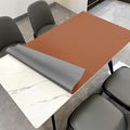 Leather Table Cover,1.8mm Thick,30x48 Inch Desk Cover,Large Desk Mat,Table Protector,Table Cover Protector,Desk Covers On Top of Desks(Brown+Gray,30x48)