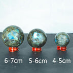 4-5CM/1.58-1.97inch Natural Crystal Ball Labradorite Sphere Moonstone Stone Crafts Polished Decorative Sphere Reiking Healing Crystals Ball Stone Fengshui Home Decoration (40-50mm, Labradorite)