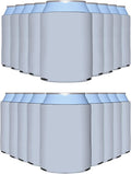 PartyPrints 25 Pack Frost Blank Can Cooler Sleeves, Customizable Bulk Insulated Foam for Beer, Collapsible Plain Drink Holder, Cold Soda Insulator, 12oz Regular, 16oz Tall Cans