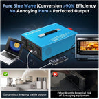 2000W Pure Sine Wave Power Inverter Voice Control AI Voice Assistant Support English 12V to 120V 60HZ with LCD Display, USB Port, for Car Home Laptop Truck
