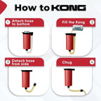 The Kong Skinny Can - Portable Coozie or Bottle Cooler/Cup With Detachable, Expandable, Hose To Funnel Your Drink (Red)
