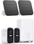 eufy Security eufyCam 2C Pro 2+1 Kit with Solar Panel 2W, Wireless Home Security System with 2K Resolution, 180-Day Battery Life, HomeKit Compatibility, IP67, Night Vision, and No Monthly Fee.