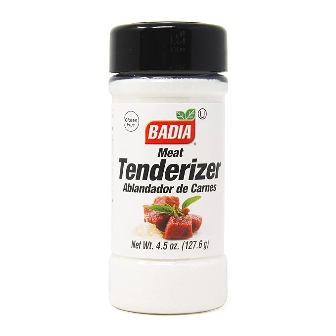 Badia Meat Tenderizer, 4.5 oz - Unseasoned Enzyme Blend for Tender Cuts of Beef, Pork, Poultry