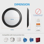 ECOELER 5/6 Inch Dimmable LED Disk Lights, 16.5W Black Flush Mount Disc Downlight, 1100lm 3000K Warm White, Low Profile Surface Mount Ceiling Light for J-Box or Recessed Can, ETL-Listed, 6 Pack
