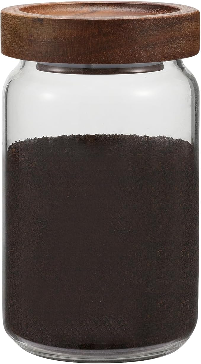 Small Glass Jar with Lids Thicken Glass Coffee Storage Canister Borosilicate Glass Food Containers Bottle for Spice Ground Nut Pasta Sugar Candy Tea (6.7oz（200ml)-1 PACK