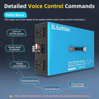 4000W Pure Sine Wave Power Inverter Voice Control AI Voice Assistant Support English 12V to 120V 60HZ with LCD Display, USB Port, for Car Home Laptop Truck