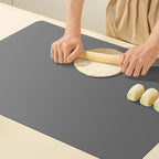 Food-Grade Silicone mat，2MM Extra Thick Silicone Mats for Kitchen Counter, 25.6" x17.7" Non-Slip Waterproof Large Countertop Protector Mat, Heat Resistant Mat, Silicone Placemat (Grey)