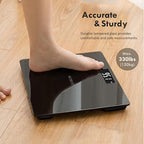NUTRI FIT Digital Bathroom Scale for Body Weight, Bath Scale for Accurate Weight Watching with Large LCD Display, Most Accurate for The Elderly Safe Home Use, 330 lbs