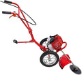 49cc 2-Stroke Gas Lawn Mower, 2-in-1 High Speed Brush Lawn Mower, 1.8kw Walk Behind Weed Trimmer with Single-Cylinder Air-Cooled System, 6500-7000 RPM, Hand Start, Weeding Baffle