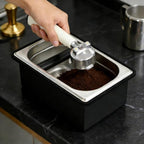 Espresso Knock Box,Stainless Steel Knocker Storage Box | Large Capacity Coffee Container,With Removable Shock-Absorbent Knock Bar and Anti-Slip Base