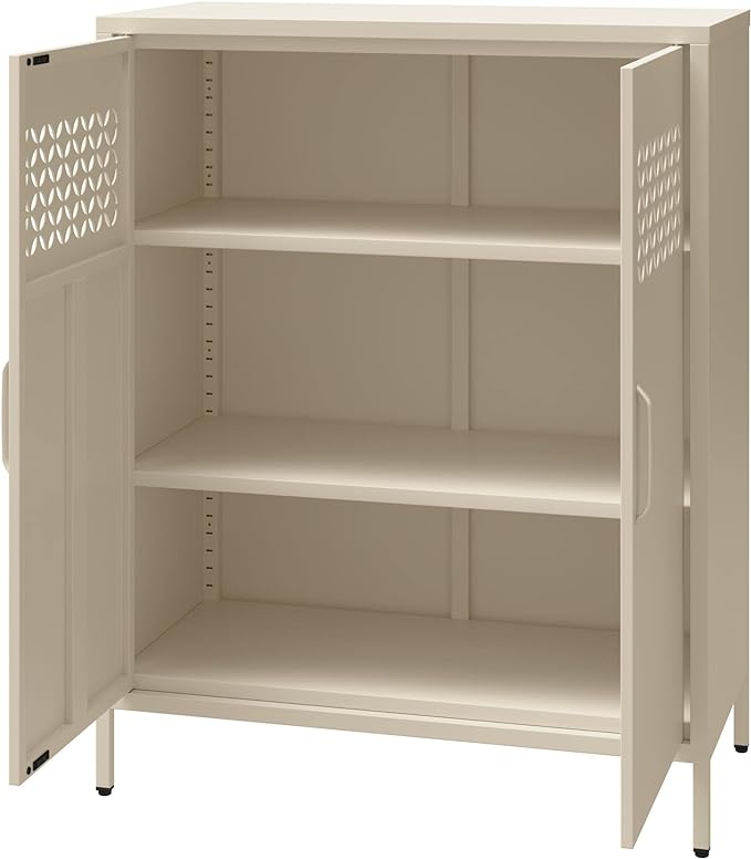 Mr. Kate Annie Short Metal 2 Door Cabinet, Parchment