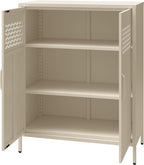 Mr. Kate Annie Short Metal 2 Door Cabinet, Parchment