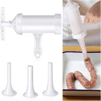 Mudder Sausage Stuffer Manual Maker Plastic Meat Filler Funnel Tubes Filling Tool for Hand Operated Food Grinder for Holiday Household Use