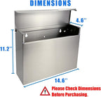 304 Stainless Steel Outdoor Mailbox with Rain Cover | Wall-Mount Large-Capacity Mailbox with Rust-Resistant Design for Homes, Apartments, Offices & Businesses, Silver