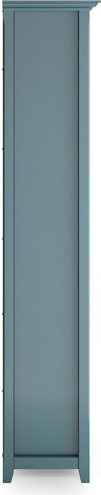 SIMPLIHOME Amherst SOLID WOOD 30 Inch Wide Transitional 5 Shelf Bookcase in French Blue, for The Living Room, Study Room and Office