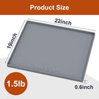 ukeetap 22" x 19" Extra Thick Silicone Mat Waterproof with Raised Edge, Under Sink Mat for Kitchen & Bathroom, Kitchen Cabinet Liner, Multi-Purpose for Storage & Protection, Gray