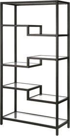 Johann 68'' Tall, Rectangular 8 shelves Bookcase in Satin Nickel