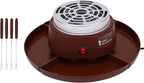 2 in 1 Electric Smores Maker, Tabletop Roaster and Chocolate Fondue Pot with 4 Roasting Forks and Detachable Trays, for Indoor Family Gatherings and Dessert (US Plug 110V)