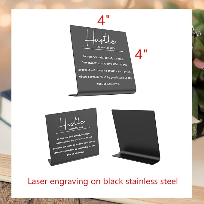 Encouragement Motivatiomal hustle office Desk Decorations Cute Desk Positive Gifts for Women Friends Gifts for Coworkers EmployeesGift for Son, Daughter Grandchild Affirmations Decor Gift dksg25