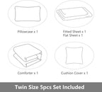 5 Pieces Bed in A Bag Gamer Bedding Set for Boys Kids Adult Gaming Comforters Set,Boys Bed in A Bag Set Twin Size Comforter with Fitted Sheet Flat Sheet Pillowcase pillowsham,DJTH5025Twin