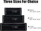 KYODOLED Large Cash Box with Combination Lock Safe Metal Money Box with Money Tray for Security Lock Box 9.84"x 7.87"x 3.54" Black