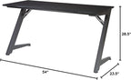 OSP Home Furnishings Beta Battlestation Gaming Desk with Bluetooth RGB LED Lights, Matte Black