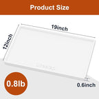 ukeetap 19" x 12" Extra Thick Silicone Mat Waterproof with Raised Edge, BPA Free Non-Slip Dog & Cat Food Mat, Feeding Mat for Food and Water Bowls, Spill Proof Mat to Protect Floors, White
