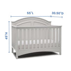 Delta Children Perry 6-in-1 Convertible Crib - Greenguard Gold Certified, Moonstruck Grey