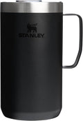 STANLEY Everyday Camp Mug 24oz | Drink Through Lid | Cup for Coffee, Tea and Drinks | Insulated Stainless Steel Coffee Mug | BPA-Free | Black 2.0