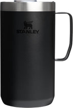 STANLEY Everyday Camp Mug 24oz | Drink Through Lid | Cup for Coffee, Tea and Drinks | Insulated Stainless Steel Coffee Mug | BPA-Free | Black 2.0