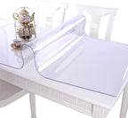 NECAUX Custom 34 x 60 Inch Clear Table Cover Protector, 1.5mm Thick Plastic Waterproof Heavy Duty Desk Pad Mat Non-Slip Tablecloth Protector for 5ft Coffee Table, Sofa Table, Media Stand, Countertop