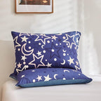 Feelyou Galaxy Glow in The Dark Comforter Set for Girls Kids Queen Purple Universe Starry Night Bedding Set Super Soft Outer Space Stars Moon Comforter Girl Bedroom Glow Decor Bedding Quilted Duvet
