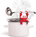 OTOTO 2 in 1 Silicone Spoon Rest & Steam Releaser - Large Spoon Holder for Stove Top - Unique and Useful Gift for Cooking - Heat Resistant Utensil Rest, Kitchen Gadgets, Red Gift (Red the Crab)