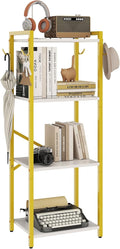 YMYNY Bookcase, 4-Tier Narrow Ladder Bookshelf, Freestanding Shelving Unit, Multifunctional Storage Rack, for Home Office Living Room Bedroom Kitchen, Plant Stand, White, 44 * 16.9 * 11.4" HBC004W