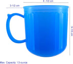 Plastic Coffee Cup with Handle set of 4, 13 oz Iced-Tea Mug Coastal | BPA Free Reusable Food Grade PP, Unbreakable, Dishwasher Safe, Lightweight, Elderly Kid Safe, Kitchen Party Camping Outdoor