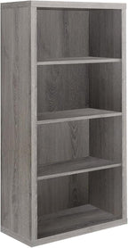 Monarch Specialties 7060 Bookshelf, Bookcase, Etagere, 5 Tier, H, Office, Bedroom, Laminate, Brown, Contemporary, Modern Bookcase-48 H/Dark Taupe With Adjustable Shelves, 48-Inch