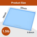 ukeetap 22" x 19" Extra Thick Silicone Mat Waterproof with Raised Edge, Under Sink Mat for Kitchen & Bathroom, Kitchen Cabinet Liner, Multi-Purpose for Storage & Protection, Blue