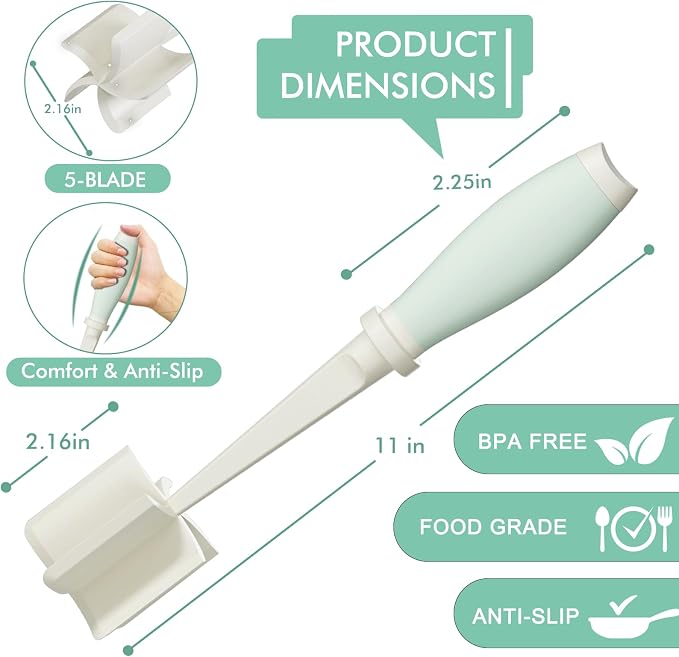 Upgrade Meat Chopper Hamburger Masher Ground Beef Smasher Utensil Mix Tool | Premium Heat Resistant Meat Masher, Nylon Potato Mashers Beef Smasher, Dishwasher Safe Non Stick Mix & Chop Tool Gift-White