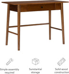 Linon Melissa Mid-Century Walnut Desk, 42" W x 19" D x 30" H