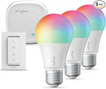 Sengled Color Changing Bulbs That Works with Alexa, Google Home, 3 Pack Starter Kit with Smart Switch, RGB Light A19 E26 Dimmable LED 60W Equivalent, 800LM, 5 Piece Set, White, 3 Count