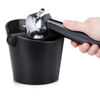 Coffee Knock Box, Espresso Dump Bin, Coffee Bin, 4.8 Inch Espresso Knock Box Shock-Absorbent Durable Barista Style with Removable Knock Bar and Non-Slip Base(Round) | Ailelan Coffee Knock Box, Espresso Dump Bin, Coffee Bin, 4.8 Inch Espresso Knock Box ...