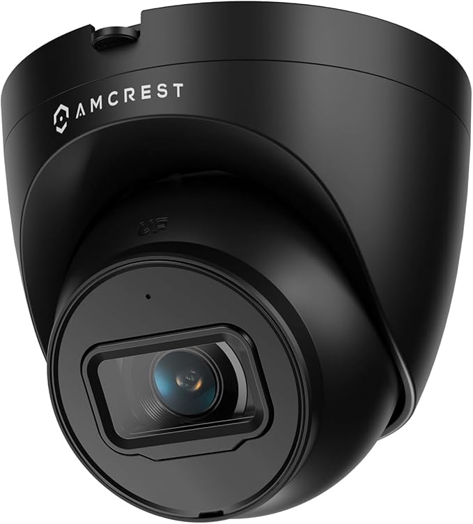 Amcrest 5MP Turret POE Camera, UltraHD Outdoor IP Camera POE with Mic/Audio, 5-Megapixel Security Surveillance Cameras, 98ft NightVision, 132° FOV, IP67, MicroSD (256GB) Black IP5M-T1179EB-AI-V3
