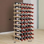 Wine Rack Small countertop Cabinet Stackable Storage Wooden freestanding Floor Wine Holder (50 Bottles)