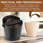 Coffee Knock Box, 5 Inch Espresso Dump Bin with Detachable Knock Rod & Silicone Tamper Pad, Non-Slip Base for Home Office Espresso Machine Accessories
